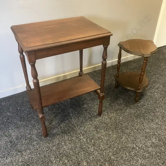 Mahogany Side Table & Plant Stand