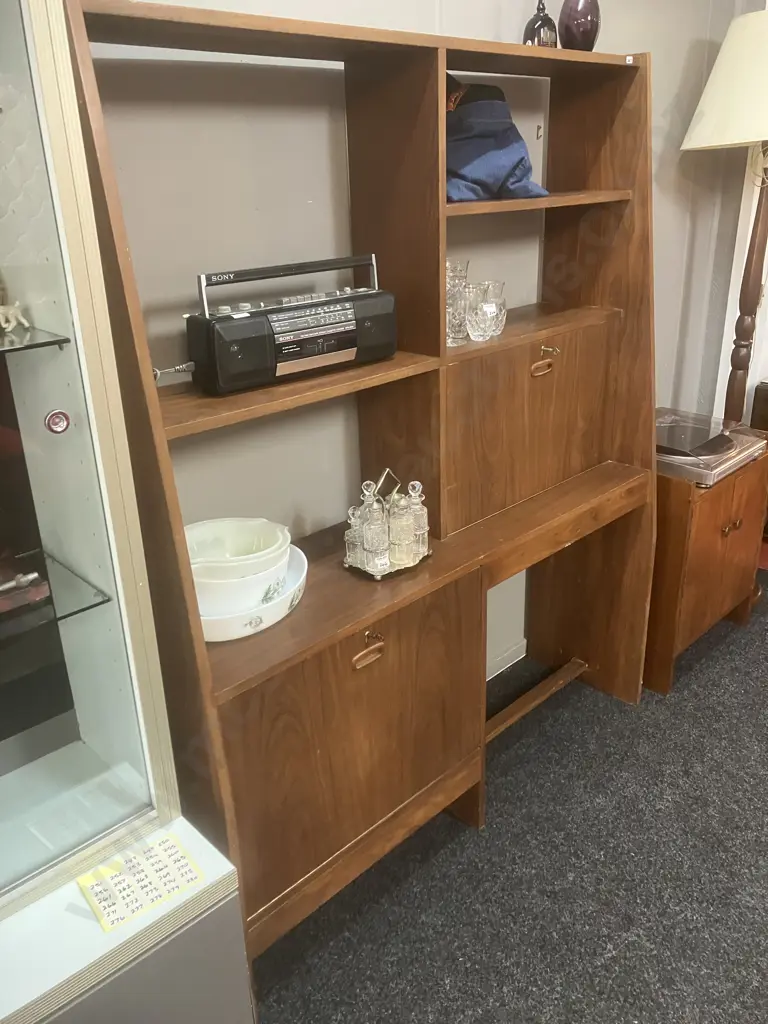 Mid-Century Modern Wall Unit With Keys. H169 W138 D38cm Image 1++