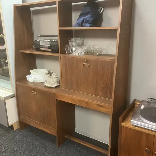 Mid-Century Modern Wall Unit With Keys. H169 W138 D38cm