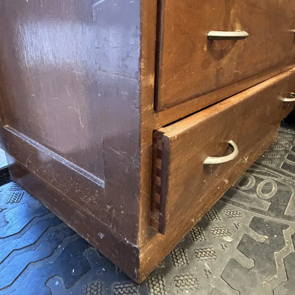 Vintage Solid Wood 4 drawer chest. H87 D47 W76cm Image 1++