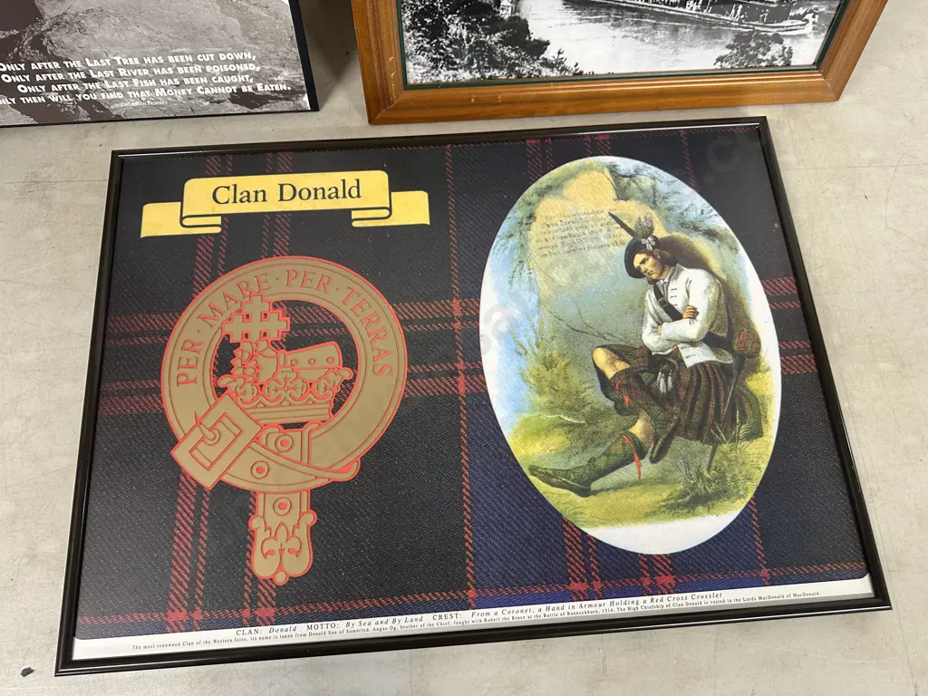 Selection Of Artwork Including Cree Indian Prophecy, 1927 Claudelands Bridge & Clan Donald. Image 1++