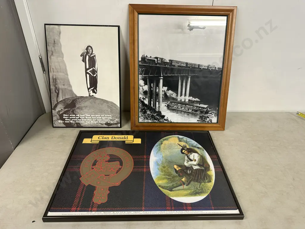 Selection Of Artwork Including Cree Indian Prophecy, 1927 Claudelands Bridge & Clan Donald. Image 1++