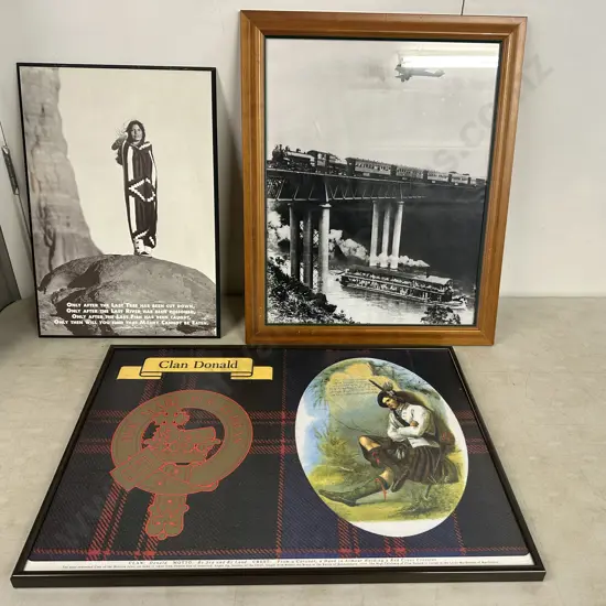 Selection Of Artwork Including Cree Indian Prophecy, 1927 Claudelands Bridge & Clan Donald.