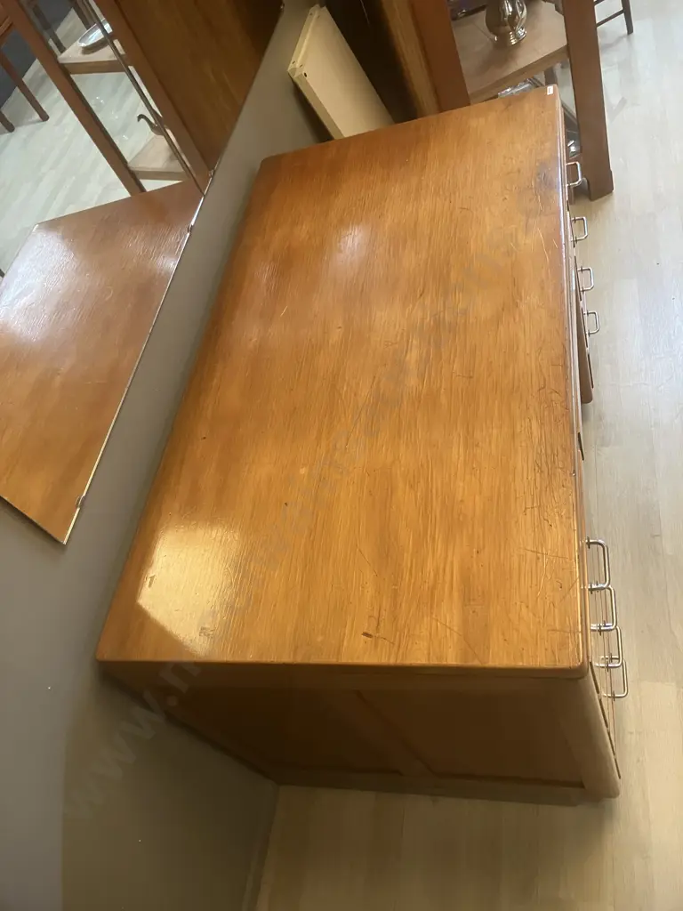 Very Solid Rimu 9 Drawer Desk. Dovetailed Drawers. H76 W76 D76 Image 1++