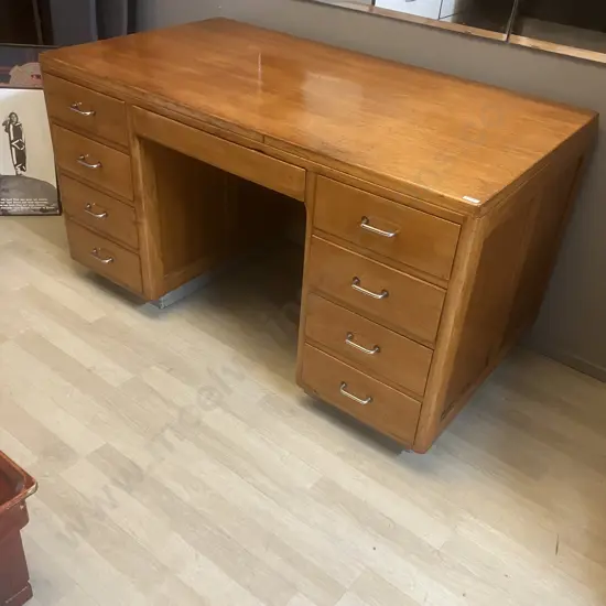 Very Solid Rimu 9 Drawer Desk. Dovetailed Drawers. H76 W76 D76