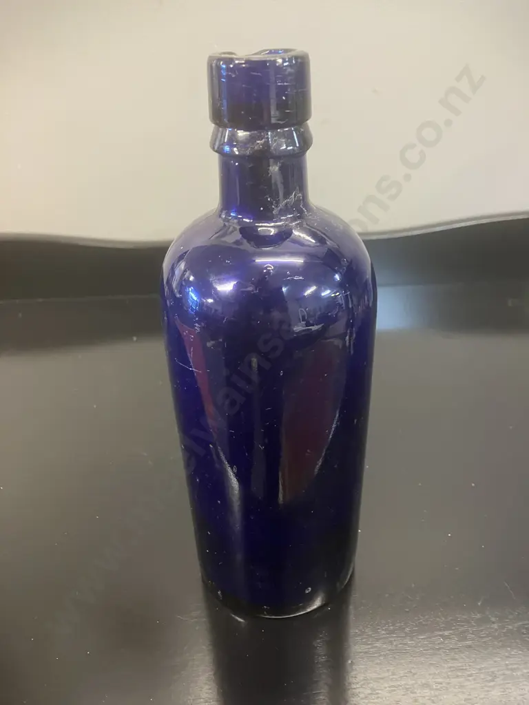 Rare Cobalt Blue Glass Bottle With Applied Double Collar, E B & Co LD -  Breffit and Co., Castleford, 1880 to 1926 Image 1++