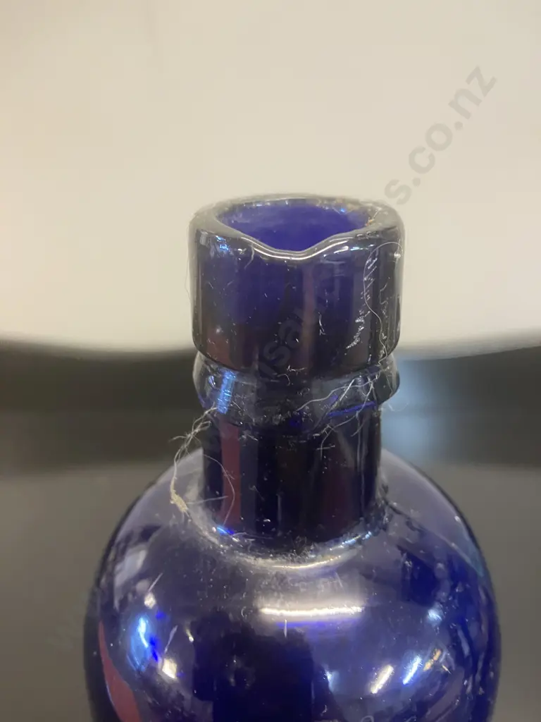 Rare Cobalt Blue Glass Bottle With Applied Double Collar, E B & Co LD -  Breffit and Co., Castleford, 1880 to 1926 Image 1++