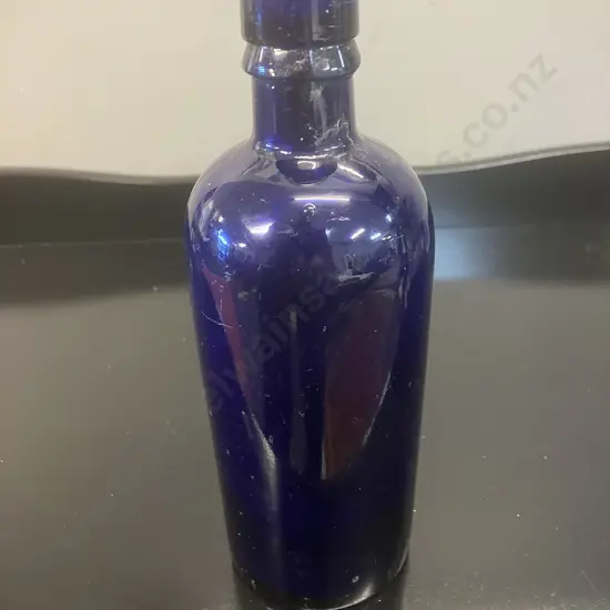 Rare Cobalt Blue Glass Bottle With Applied Double Collar, E B & Co LD -  Breffit and Co., Castleford, 1880 to 1926