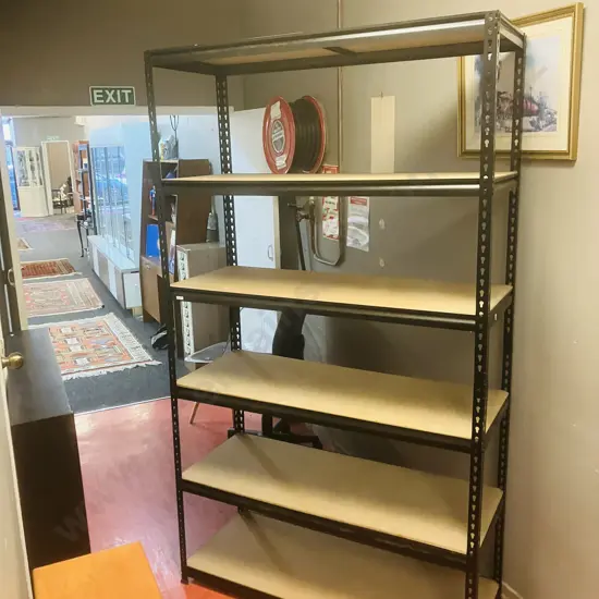 Black Metal 6 Tier Rack. H209 W120 D46cm