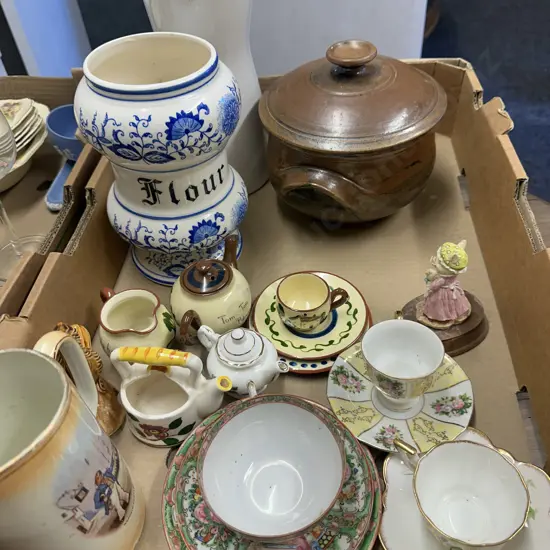 Box Lot Of Assorted China & Pottery Items