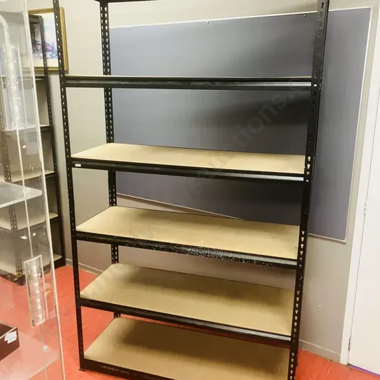 Black Metal 6 Tier Rack. H209 W120 D46cm
