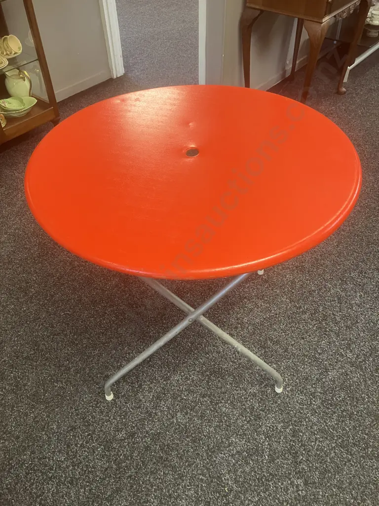 A Hunterline Retro Folding Outdoor Table. 70 x 77cm Image 1++