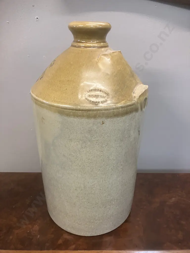C Carder & Sons Leys Pottery Brierley Hill Stoneware Flagon J.W. Alcock & Co Birminghan (Damaged Handle) Image 1++