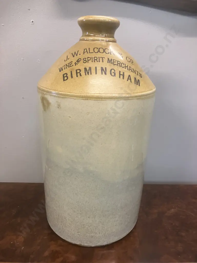 C Carder & Sons Leys Pottery Brierley Hill Stoneware Flagon J.W. Alcock & Co Birminghan (Damaged Handle) Image 1++