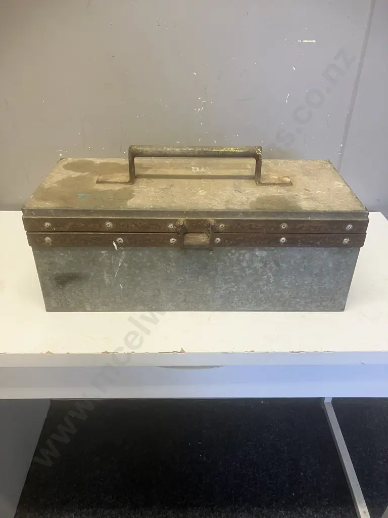 Vintage Hand Drills, Assorted Tools In Steel Toolbox Image 1++