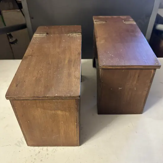Vintage Wooden Shoe Shine Boxes x2