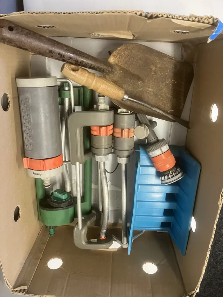 Box Lot Garden Sprinklers, Hose Hanger Etc Image 1++