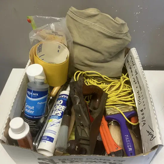 Tools, Falcon No6 Plane, Bib Overalls, Brushes Etc
