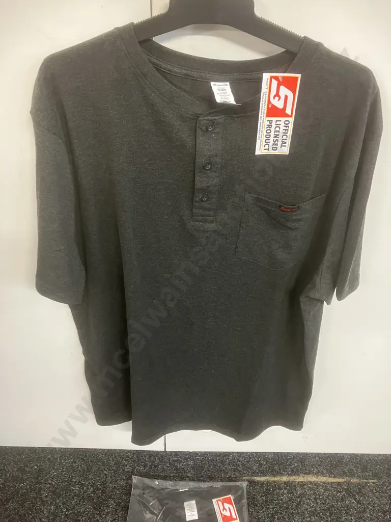 2 x Snap-on Tools Mens Size XL Henley Pocket 3 Button Neck T-Shirts Image 1++