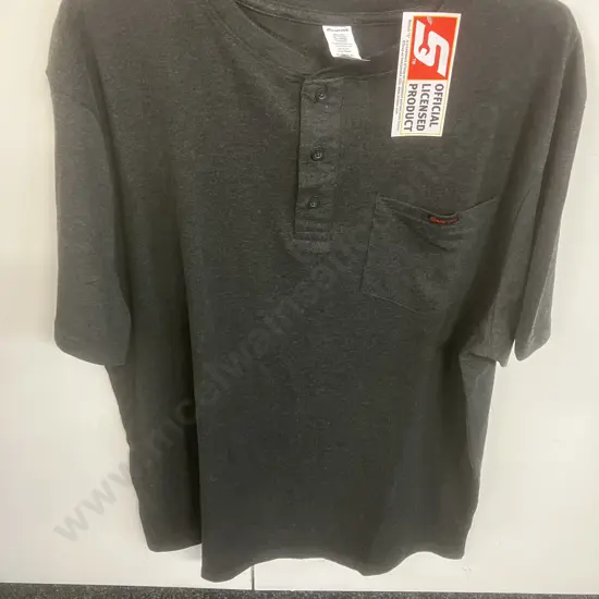2 x Snap-on Tools Mens Size XL Henley Pocket 3 Button Neck T-Shirts