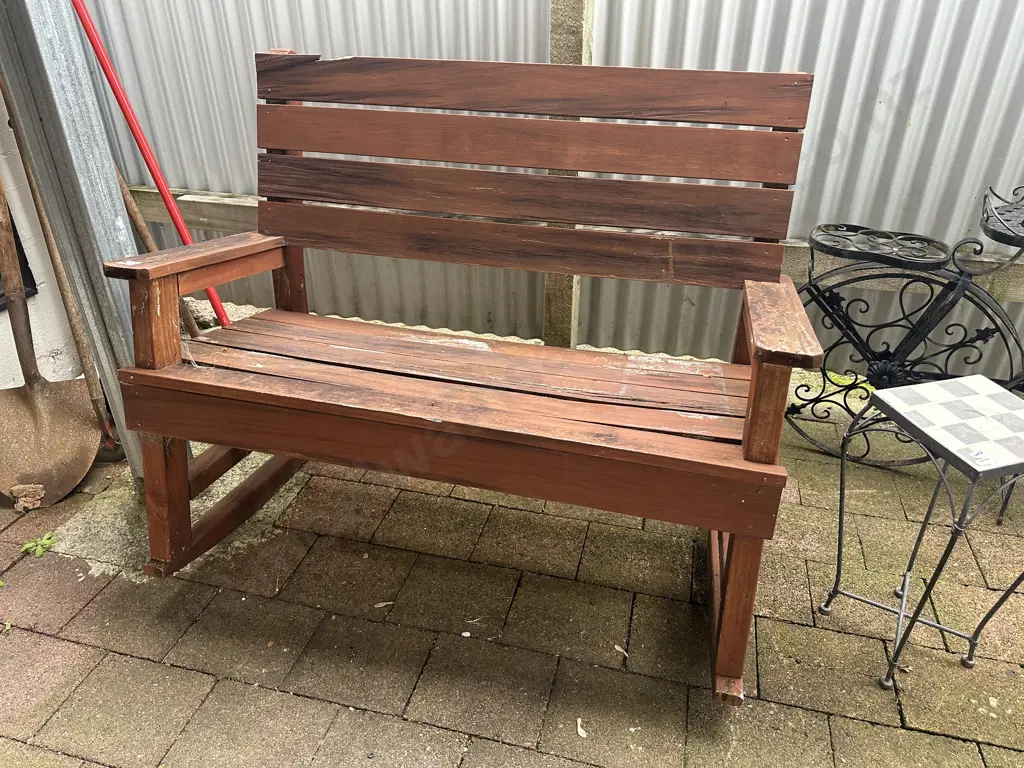 Wooden Outdoor Rocking Two Seater Image 1++