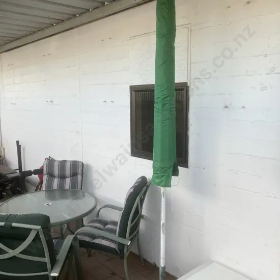 Outdoor Umbrella With Cast Iron Base