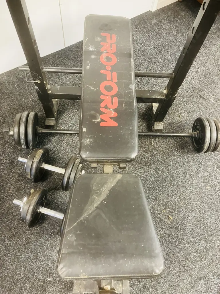 ProForm Weight Lifting Bench, Free Weights, Barbells & Dumbbell Handles Image 1++