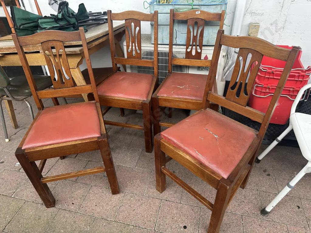 Set of four Antique Mahogany Dining Chairs - seat inserts as is Image 1++