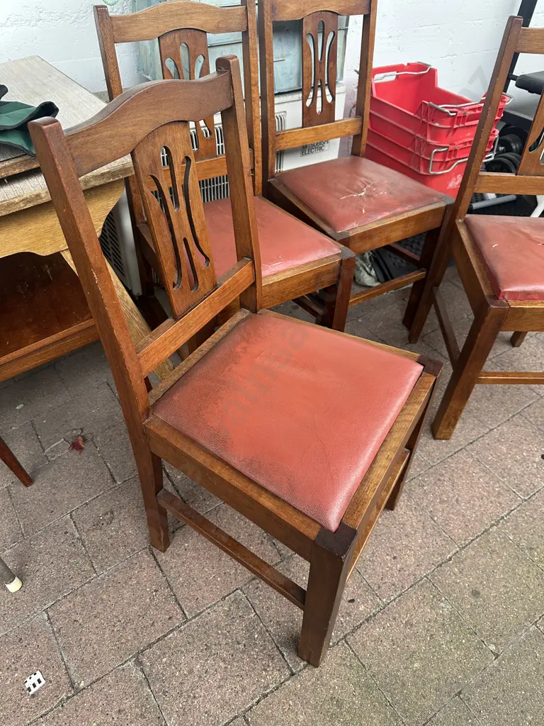 Set of four Antique Mahogany Dining Chairs - seat inserts as is Image 1++