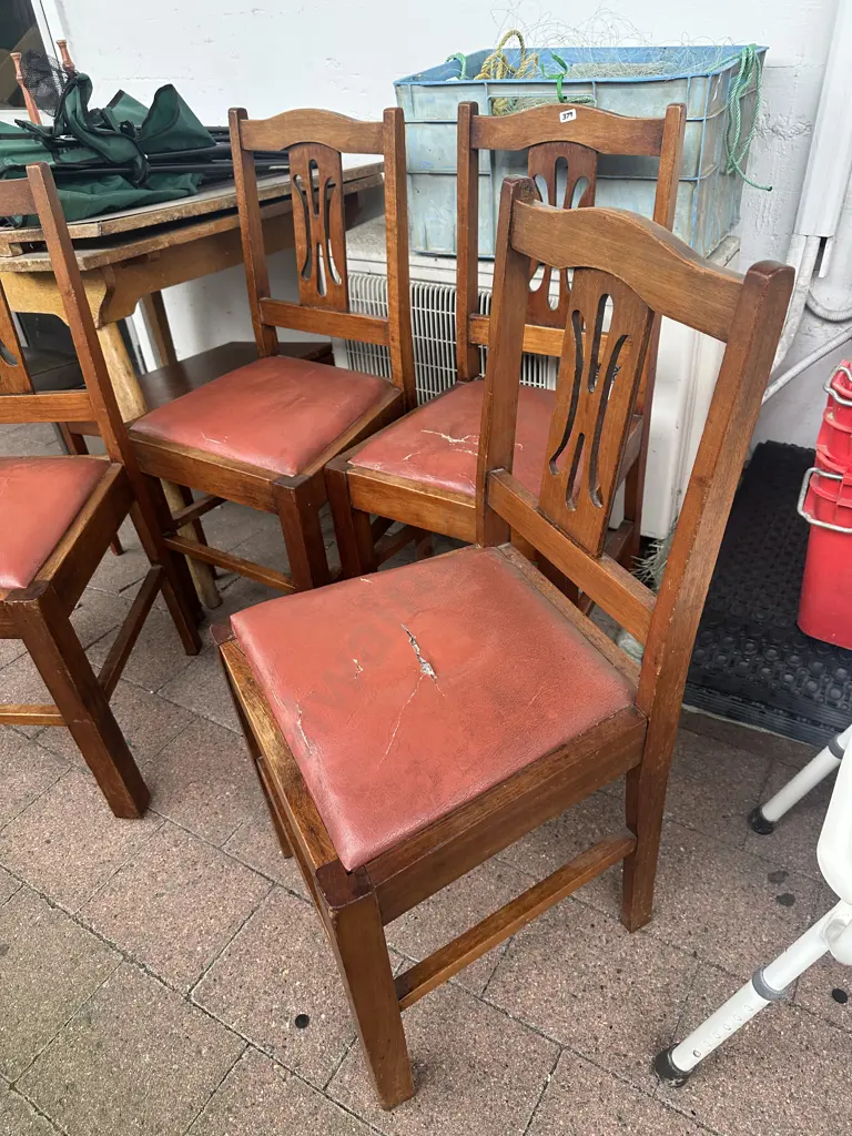 Set of four Antique Mahogany Dining Chairs - seat inserts as is Image 1++