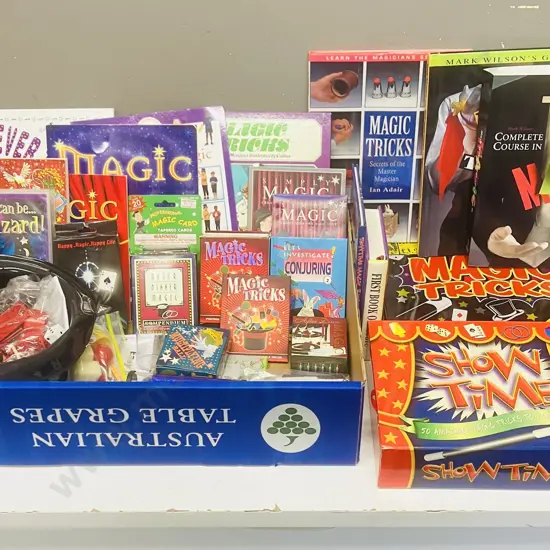 Box lot - Magic Books & Tricks Etc