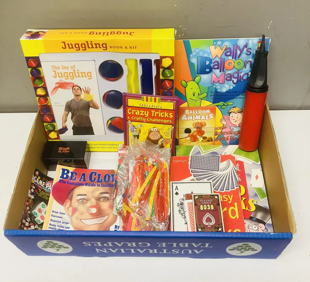 Box lot - Be A Clown, Card Tricks, Balloon Animals, Juggling Etc Image 1++