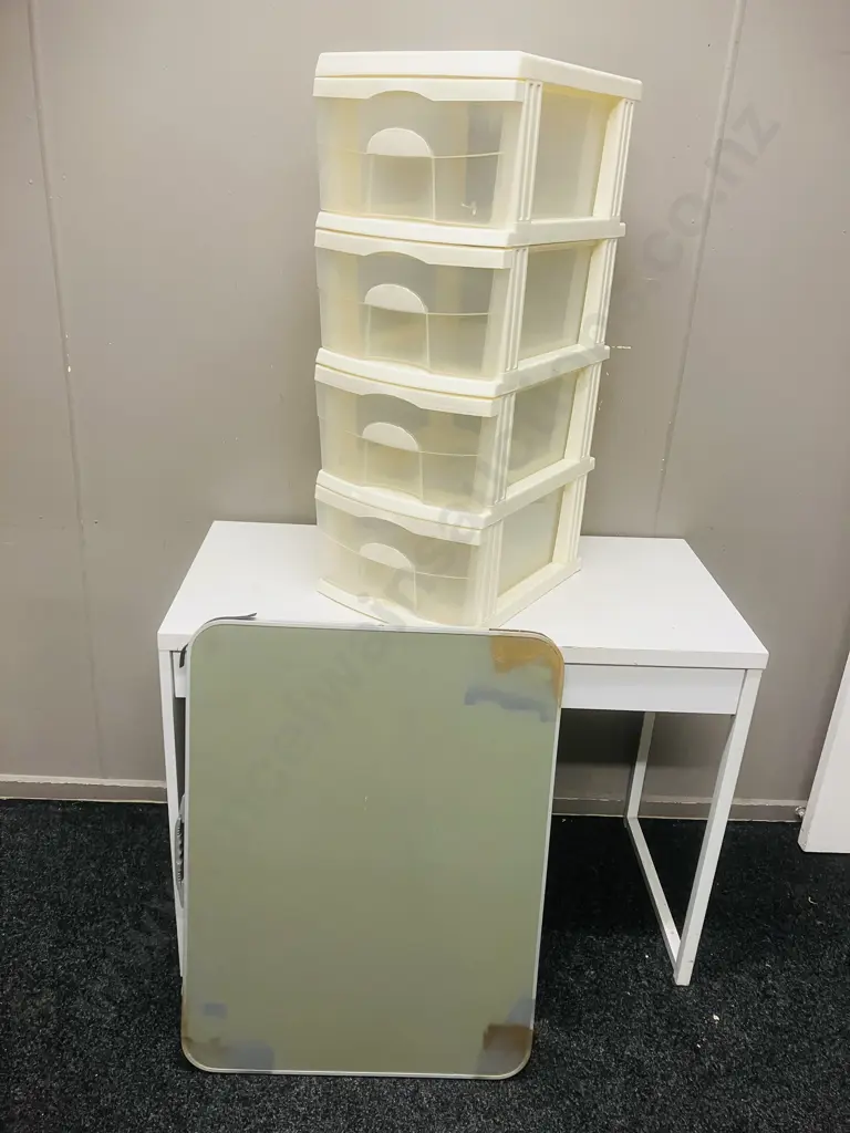 Plastic 4 Drawer Unit & Oztrail Camping Table Image 1++