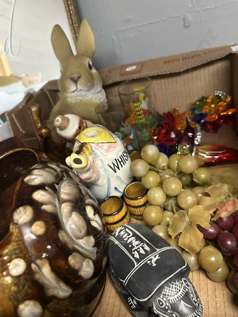 Box Of Vintage Items Including Rabbit, Snail Etc Image 1++