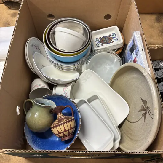 Box of Assorted Kitcheware etc