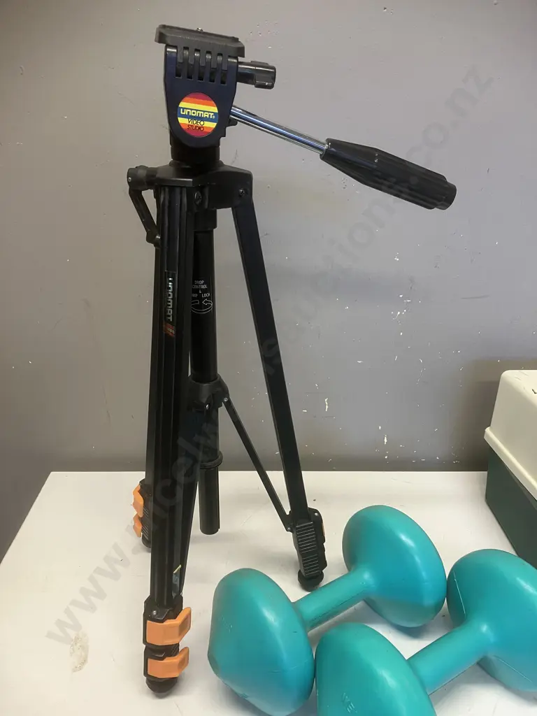 Tackle Box, Dumbbells, Unomat Video Studio Tripod Image 1++