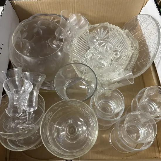 Box Lot Of Crystal & Glassware