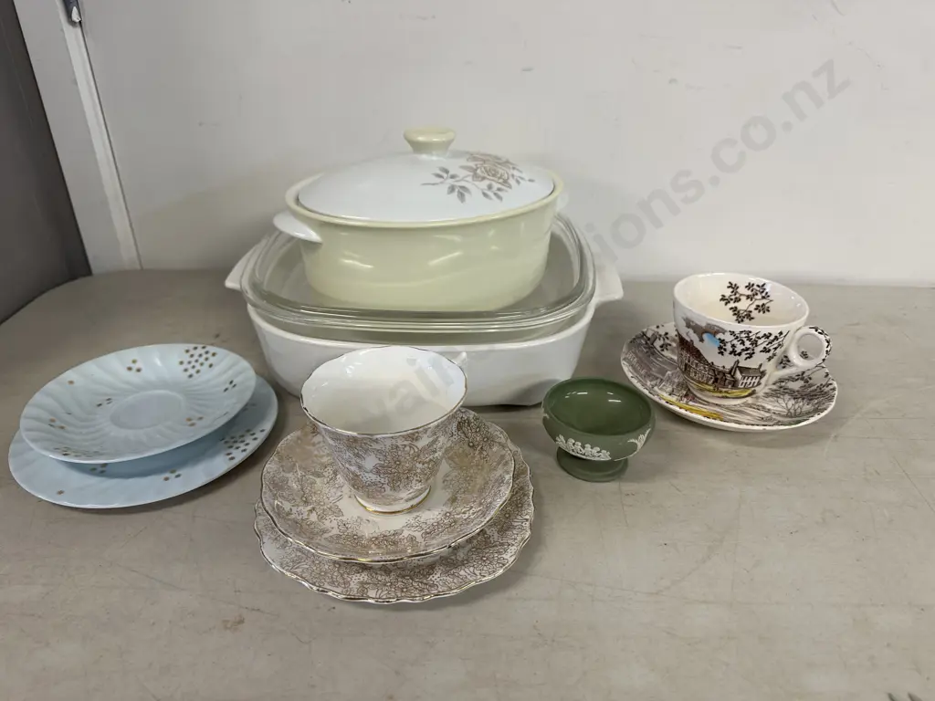 Selection Of China Items Including Dickens Coaching Stages Cup & Saucer, Noritake Casserole Dish Etc  Image 1++