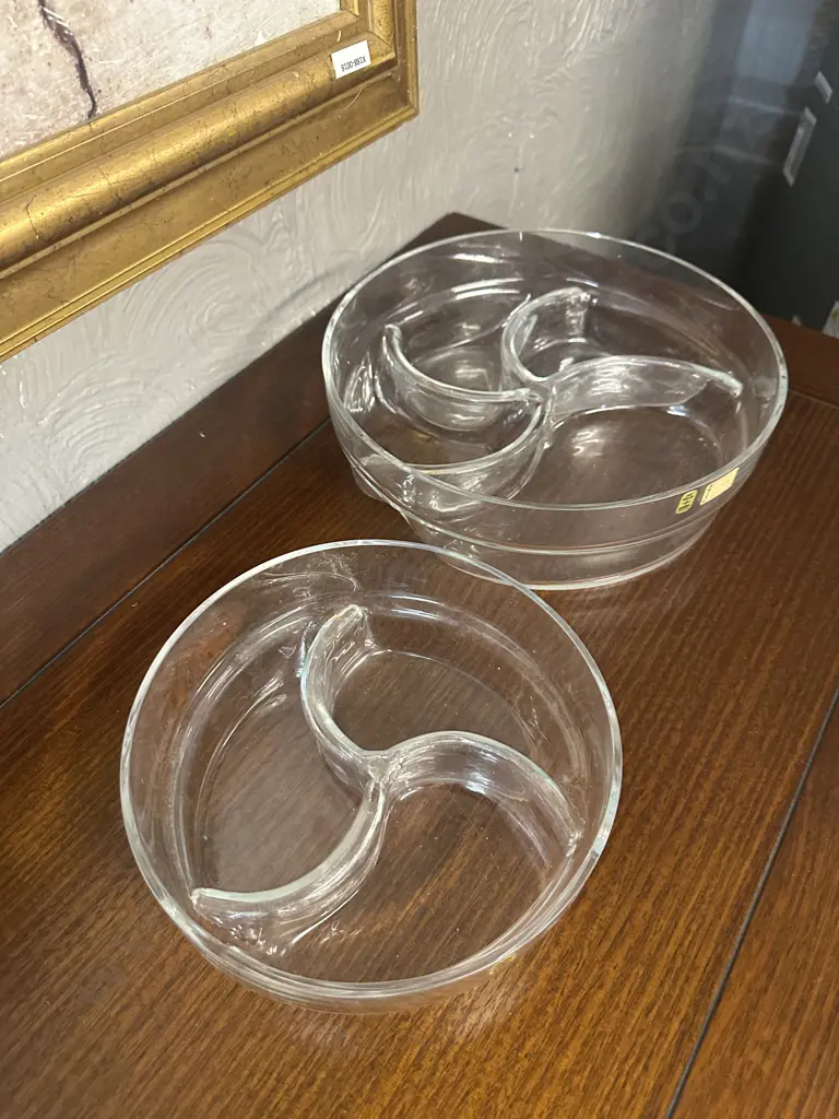 Sweden Aseda Divided Glass Serving Dishes Image 1++