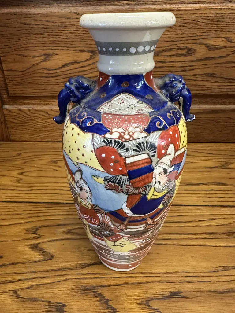 Vintage Japanese Satsuma Style Geisha Vase H31cm. Image 1++