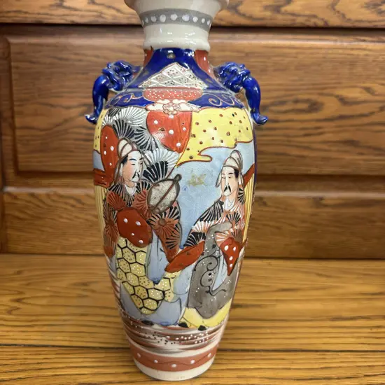 Vintage Japanese Satsuma Style Geisha Vase H31cm.
