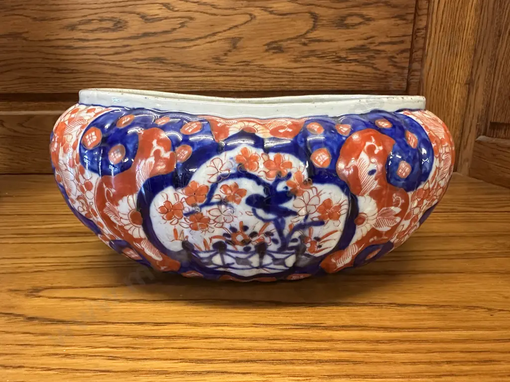 Antique Imari Oblong Jardinere Planter H12,W28cm. Image 1++