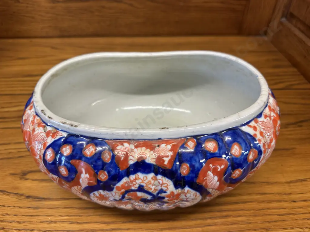 Antique Imari Oblong Jardinere Planter H12,W28cm. Image 1++