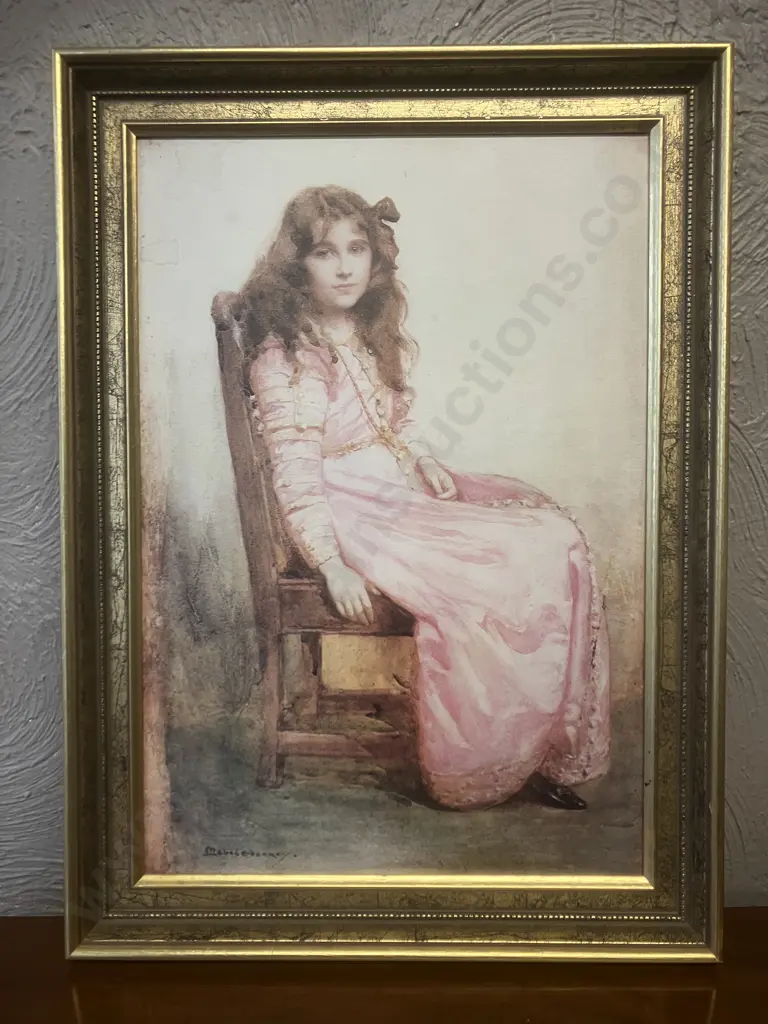 "H.M. Queen Elizabeth, The Queen Mother, when Lady Elizabeth Bowes-Lyon" Framed Art Print. 45 x 33cm Image 1++