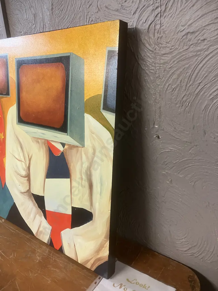 Space (aka Shane Warbrick) 'Look! No Hands' Original Artwork - Painted in Oils on a Door, With Provenance. H76 W198 D4cm Image 1++