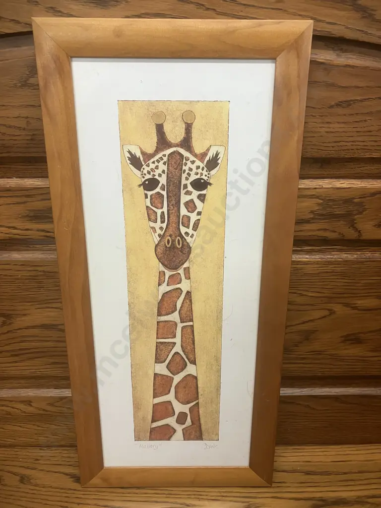 Mallory (the giraffe) Framed Art Print by Chris Davis. 56 x 26cm Image 1++