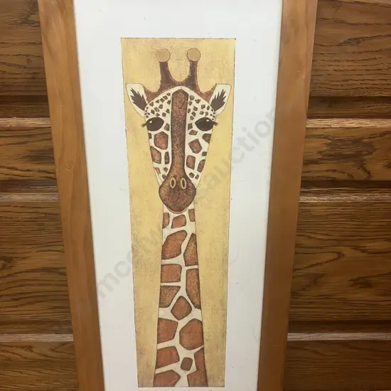 Mallory (the giraffe) Framed Art Print by Chris Davis. 56 x 26cm