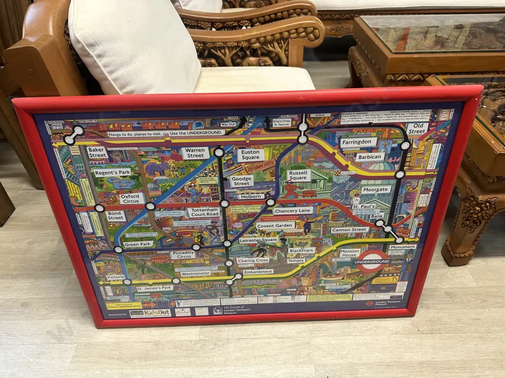 Framed Artwork 'The Friends Of The London Transport Museum' H55,W89cm. Image 1++