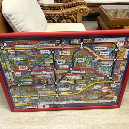 Framed Artwork 'The Friends Of The London Transport Museum' H55,W89cm.
