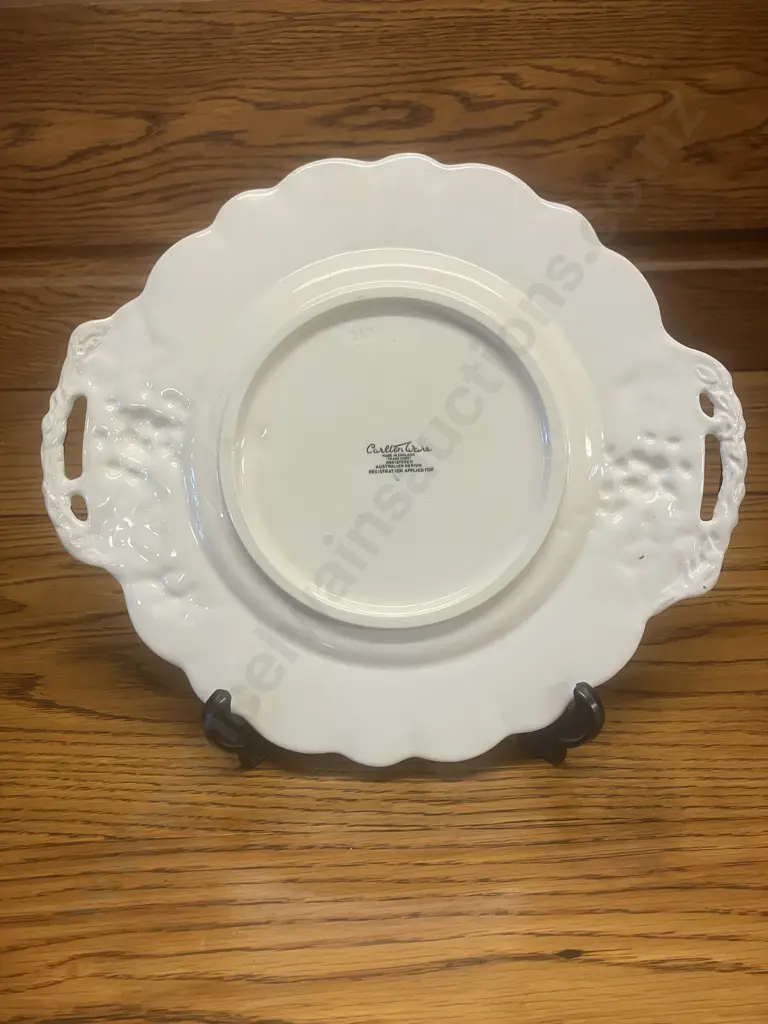 Rare Vintage Carlton Ware (England) Australian Design Grape Vine Pattern 31cm Double Handled Plate & 10cm Jug Image 1++